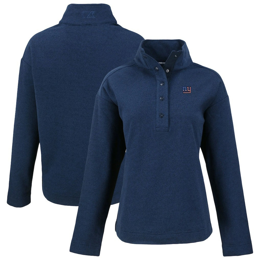 NFL New York Giants Cutter & Buck Women's Hunts Point Eco Half-Snap Sweatshirt