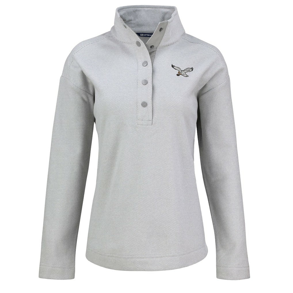 NFL Philadelphia Eagles Cutter & Buck Women's Hunts Point Eco Half-Snap Sweatshirt