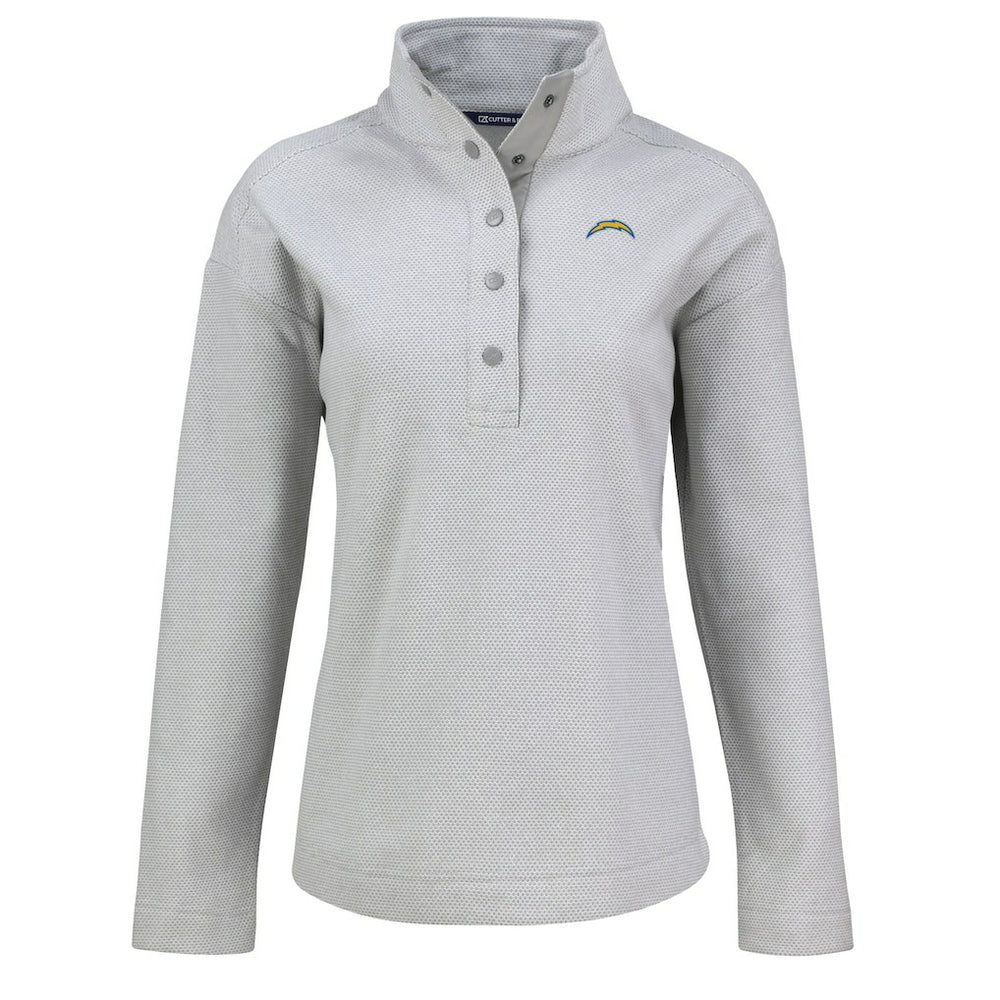 NFL Los Angeles Chargers Cutter & Buck Women's Hunts Point Eco Half-Snap Sweatshirt