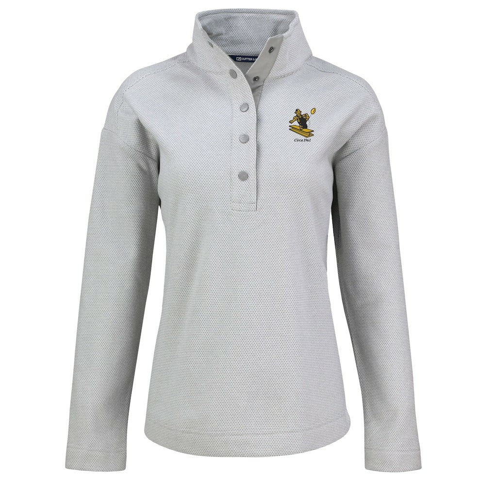 NFL Pittsburgh Steelers Cutter & Buck Women's Hunts Point Eco Half-Snap Sweatshirt