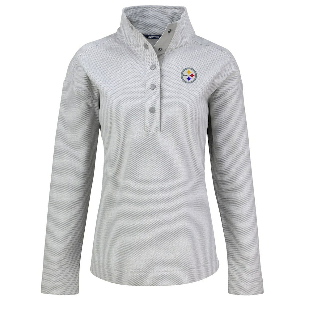 NFL Pittsburgh Steelers Cutter & Buck Women's Hunts Point Eco Half-Snap Sweatshirt