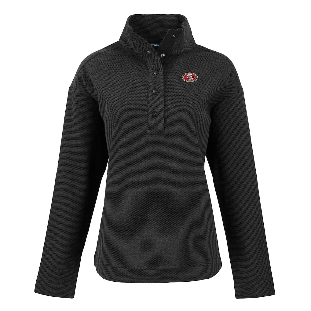 NFL San Francisco 49ers Cutter & Buck Women's Hunts Point Eco Half-Snap Sweatshirt