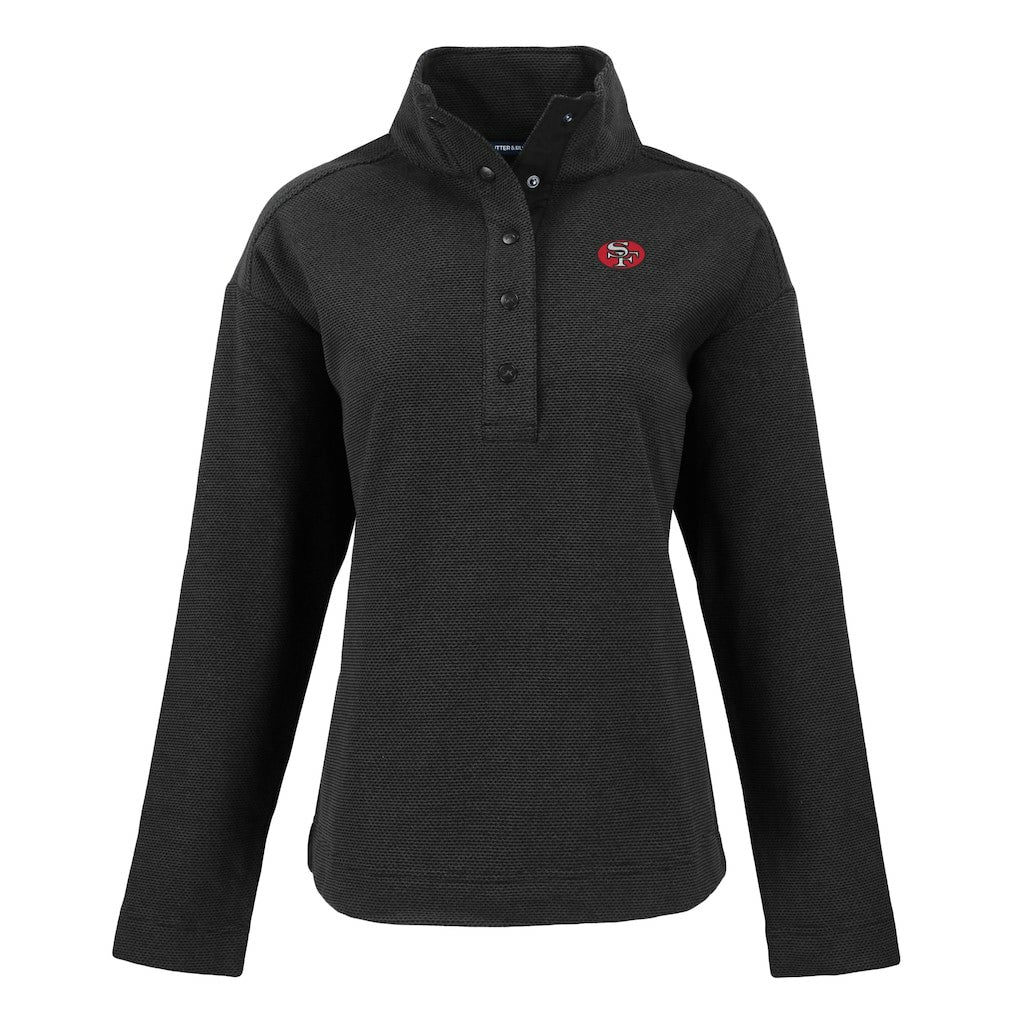 NFL San Francisco 49ers Cutter & Buck Women's Hunts Point Eco Half-Snap Sweatshirt