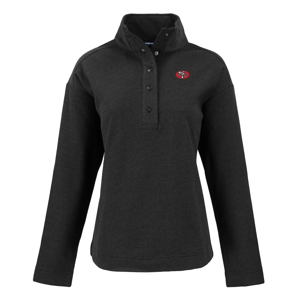 NFL San Francisco 49ers Cutter & Buck Women's Hunts Point Eco Half-Snap Sweatshirt