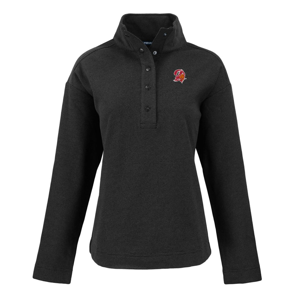 NFL Tampa Bay Buccaneers Cutter & Buck Women's Hunts Point Eco Half-Snap Sweatshirt