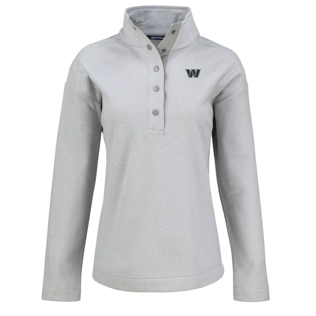 NFL Washington Commanders Cutter & Buck Women's Hunts Point Eco Half-Snap Sweatshirt