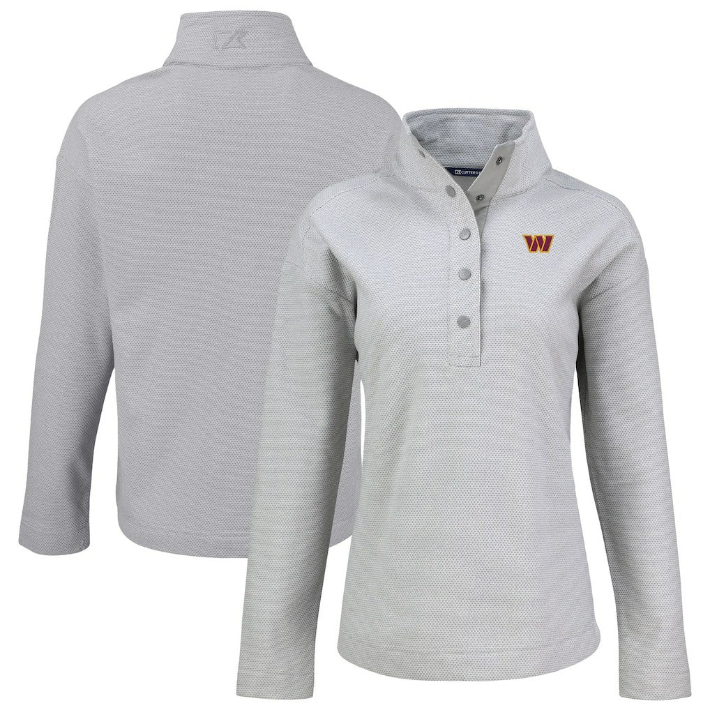 NFL Washington Commanders Cutter & Buck Women's Hunts Point Eco Half-Snap Sweatshirt