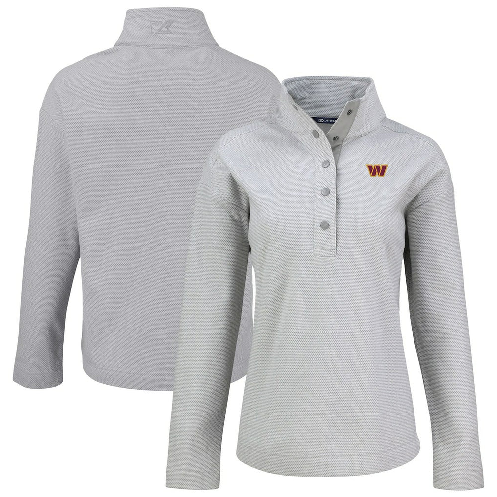 NFL Washington Commanders Cutter & Buck Women's Hunts Point Eco Half-Snap Sweatshirt