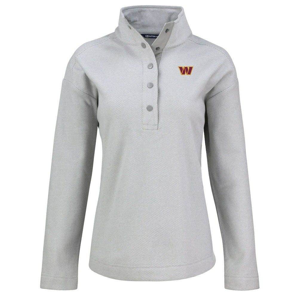 NFL Washington Commanders Cutter & Buck Women's Hunts Point Eco Half-Snap Sweatshirt