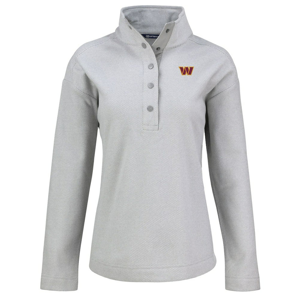 NFL Washington Commanders Cutter & Buck Women's Hunts Point Eco Half-Snap Sweatshirt