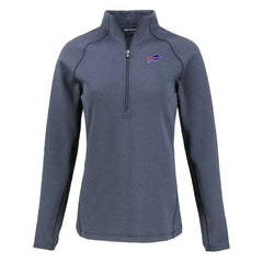 NFL Buffalo Bills Cutter & Buck Women's Peshastin Eco Fleece Recycled Tri-Blend Raglan Half-Zip Jacket