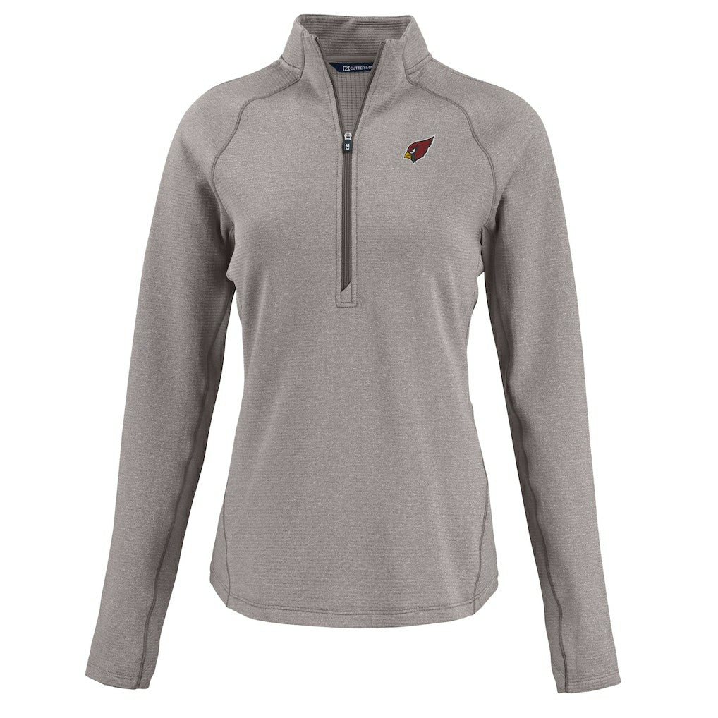 NFL Arizona Cardinals Cutter & Buck Women's Peshastin Eco Fleece Recycled Tri-Blend Raglan Half-Zip Jacket