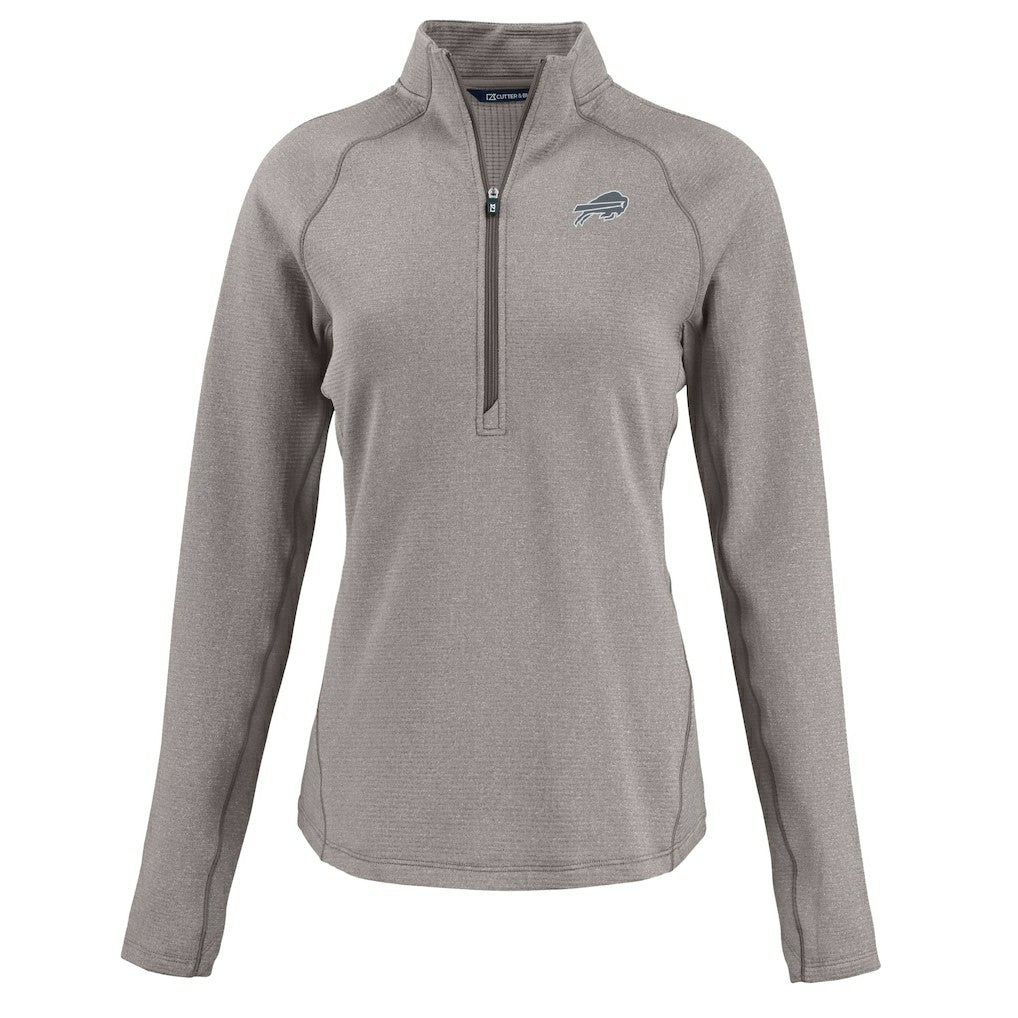 NFL Buffalo Bills Cutter & Buck Women's Peshastin Eco Fleece Recycled Tri-Blend Raglan Half-Zip Jacket