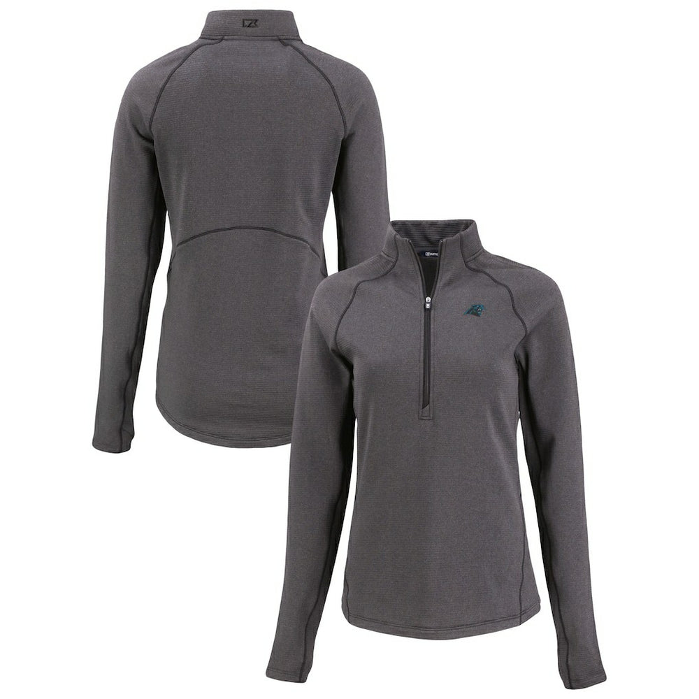 NFL Carolina Panthers Cutter & Buck Women's Peshastin Eco Fleece Recycled Tri-Blend Raglan Half-Zip Jacket