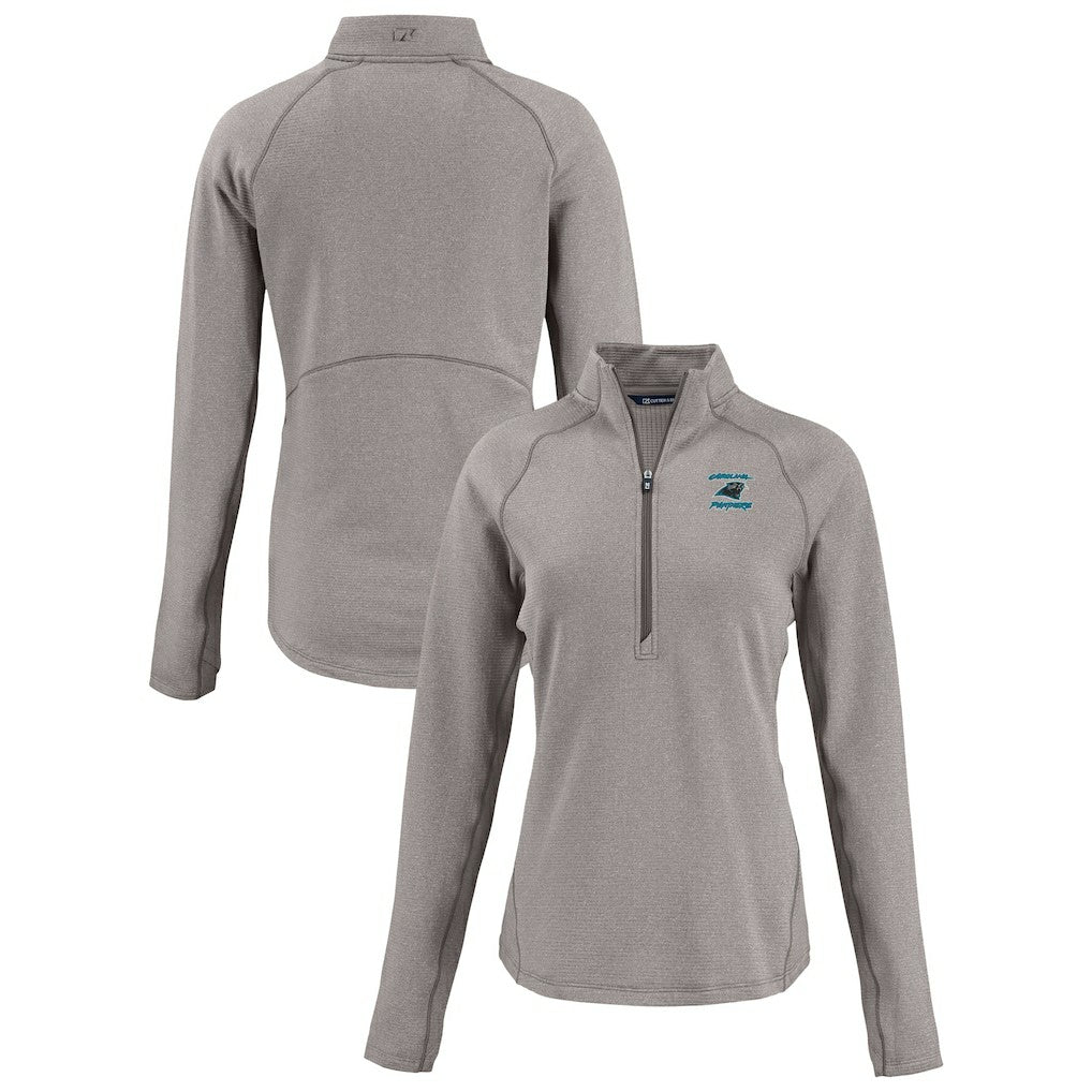 NFL Carolina Panthers Cutter & Buck Women's Peshastin Eco Fleece Recycled Tri-Blend Raglan Half-Zip Jacket