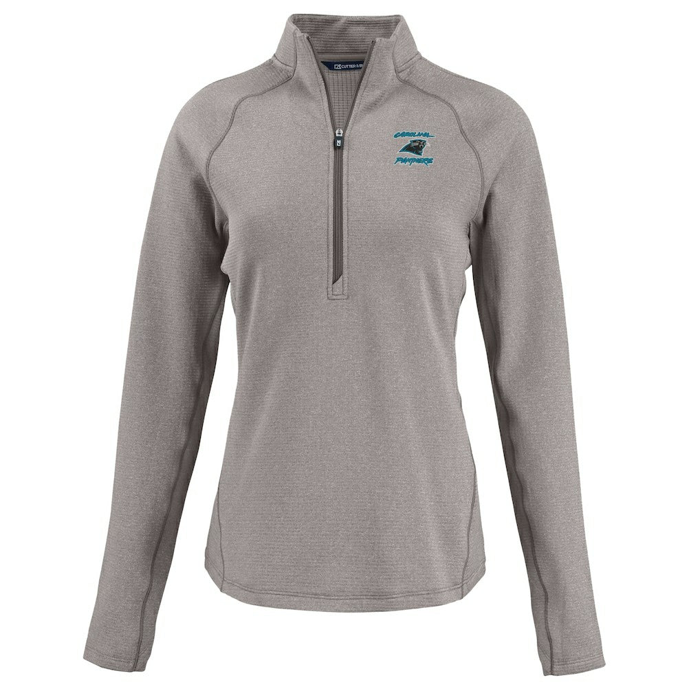 NFL Carolina Panthers Cutter & Buck Women's Peshastin Eco Fleece Recycled Tri-Blend Raglan Half-Zip Jacket