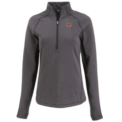 NFL Cincinnati Bengals Cutter & Buck Women's Peshastin Eco Fleece Recycled Tri-Blend Raglan Half-Zip Jacket