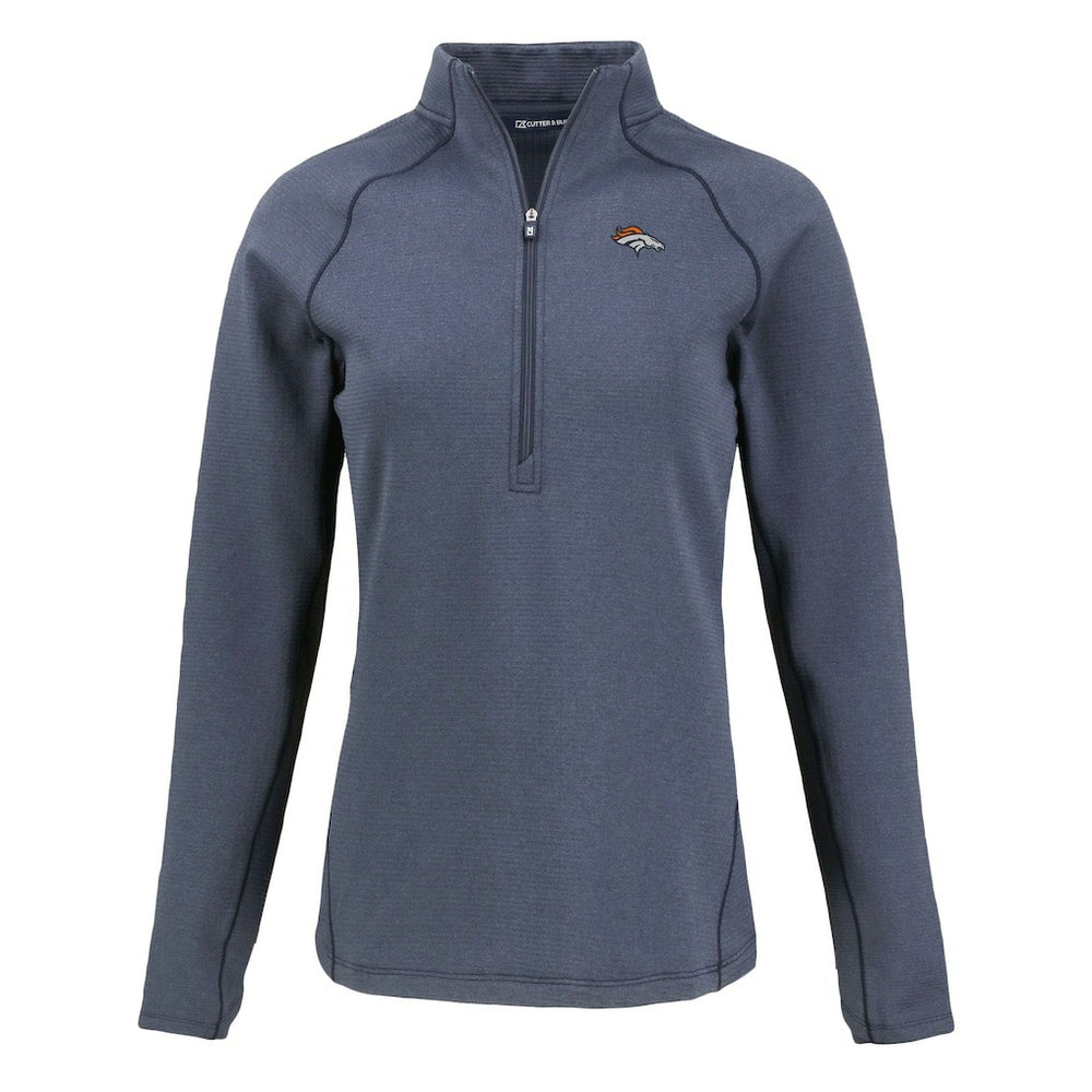 NFL Denver Broncos Cutter & Buck Women's Peshastin Eco Fleece Recycled Tri-Blend Raglan Half-Zip Jacket