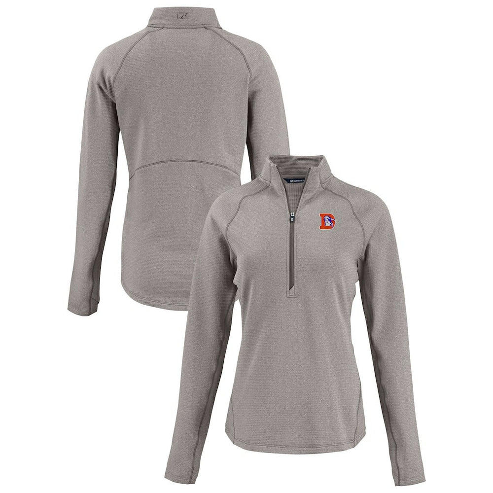 NFL Denver Broncos Cutter & Buck Women's Peshastin Eco Fleece Recycled Tri-Blend Raglan Half-Zip Jacket