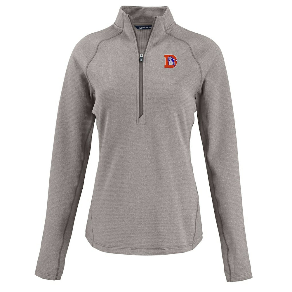 NFL Denver Broncos Cutter & Buck Women's Peshastin Eco Fleece Recycled Tri-Blend Raglan Half-Zip Jacket