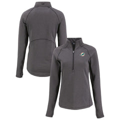 NFL Miami Dolphins Cutter & Buck Women's Peshastin Eco Fleece Recycled Tri-Blend Raglan Half-Zip Jacket