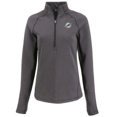 NFL Miami Dolphins Cutter & Buck Women's Peshastin Eco Fleece Recycled Tri-Blend Raglan Half-Zip Jacket