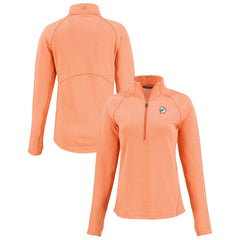 NFL Miami Dolphins Cutter & Buck Women's Peshastin Eco Fleece Recycled Tri-Blend Raglan Half-Zip Jacket