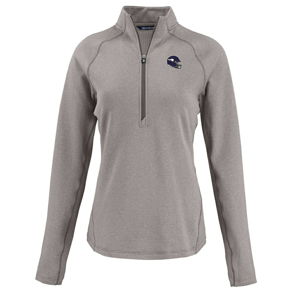 NFL Minnesota Vikings Cutter & Buck Women's Peshastin Eco Fleece Recycled Tri-Blend Raglan Half-Zip Jacket