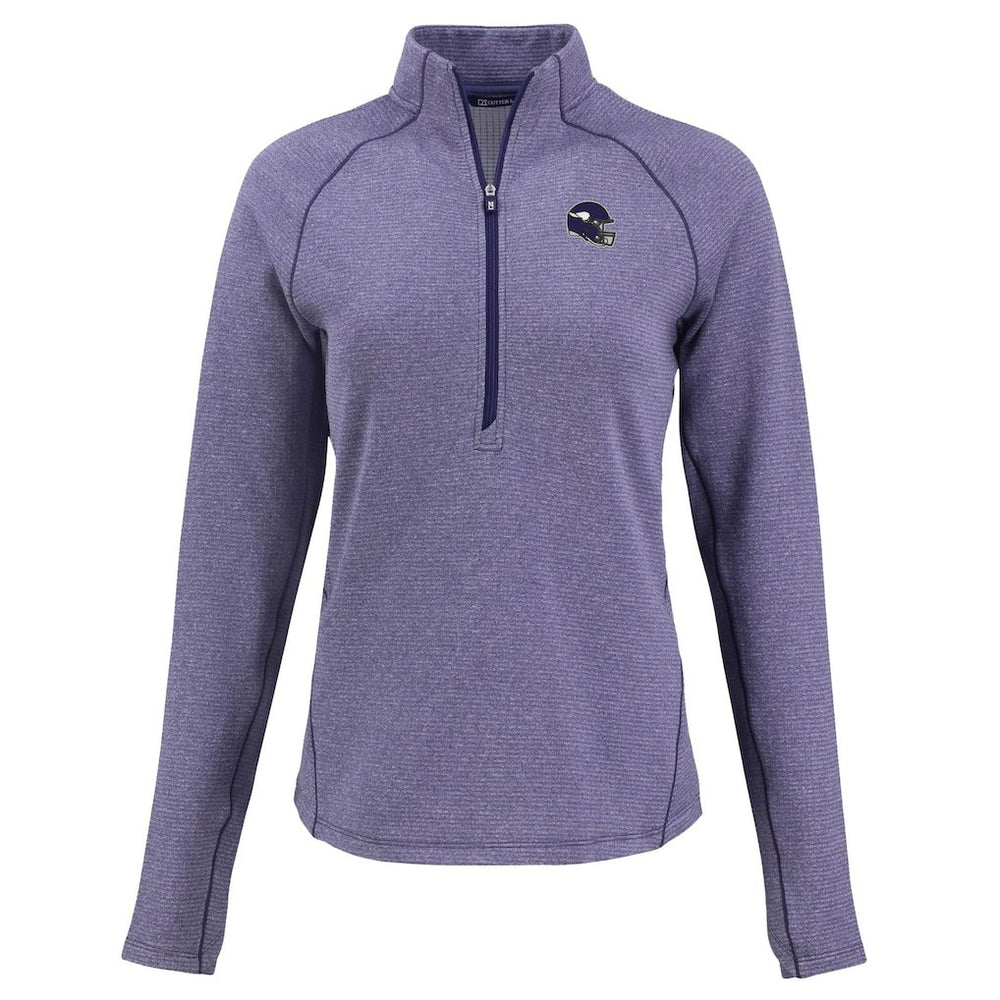 NFL Minnesota Vikings Cutter & Buck Women's Peshastin Eco Fleece Recycled Tri-Blend Raglan Half-Zip Jacket