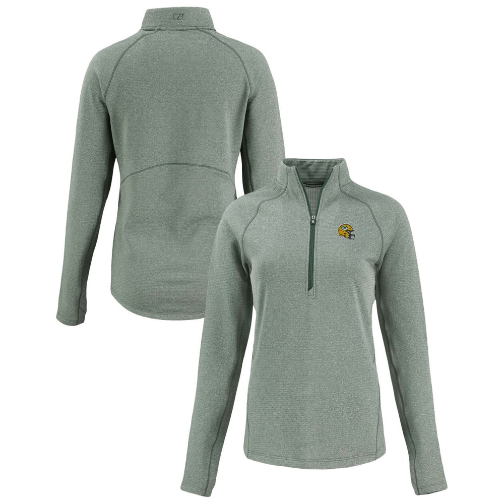 NFL Green Bay Packers Cutter & Buck Women's Peshastin Eco Fleece Recycled Tri-Blend Raglan Half-Zip Jacket
