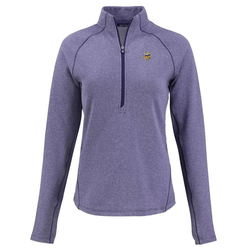 NFL Minnesota Vikings Cutter & Buck Women's Peshastin Eco Fleece Recycled Tri-Blend Raglan Half-Zip Jacket