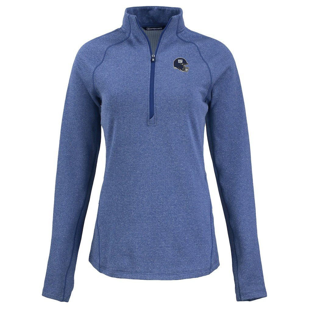 NFL New York Giants Cutter & Buck Women's Peshastin Eco Fleece Recycled Tri-Blend Raglan Half-Zip Jacket