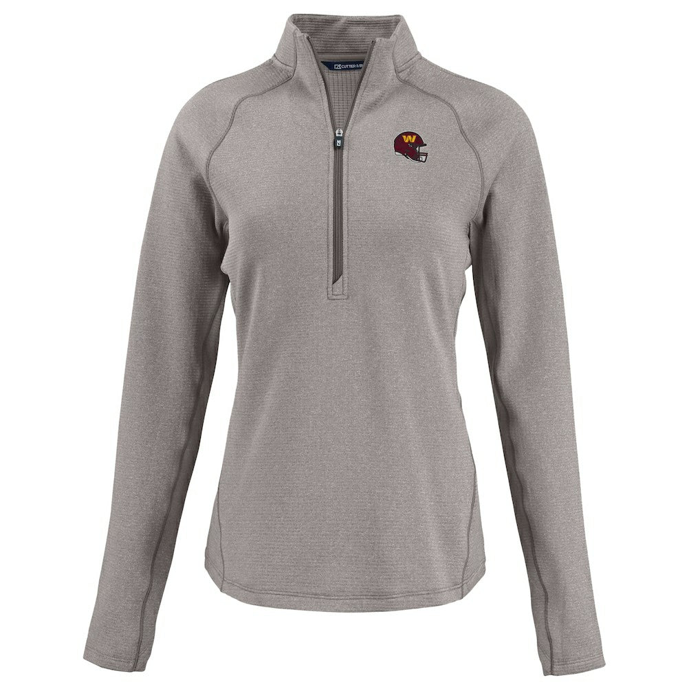 NFL Washington Commanders Cutter & Buck Women's Peshastin Eco Fleece Recycled Tri-Blend Raglan Half-Zip Jacket