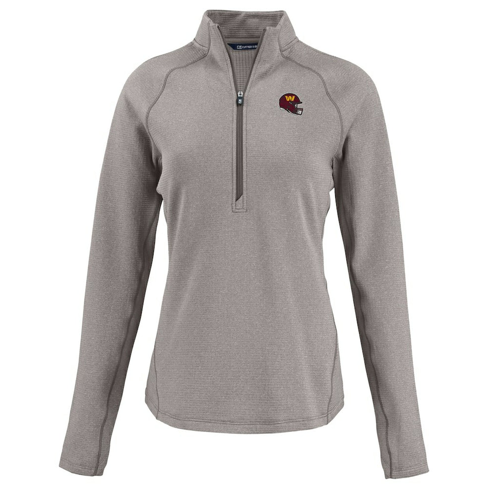 NFL Washington Commanders Cutter & Buck Women's Peshastin Eco Fleece Recycled Tri-Blend Raglan Half-Zip Jacket