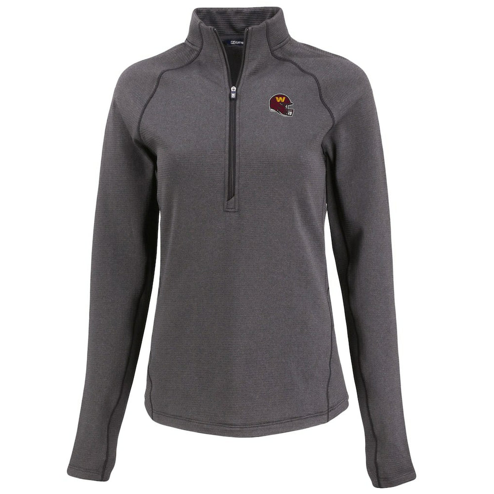 NFL Washington Commanders Cutter & Buck Women's Peshastin Eco Fleece Recycled Tri-Blend Raglan Half-Zip Jacket