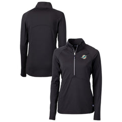 NFL Miami Dolphins Cutter & Buck Women's DryTec Adapt Eco Knit Stretch Recycled Raglan Half-Zip Top