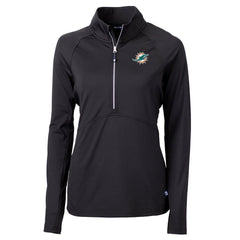 NFL Miami Dolphins Cutter & Buck Women's DryTec Adapt Eco Knit Stretch Recycled Raglan Half-Zip Top