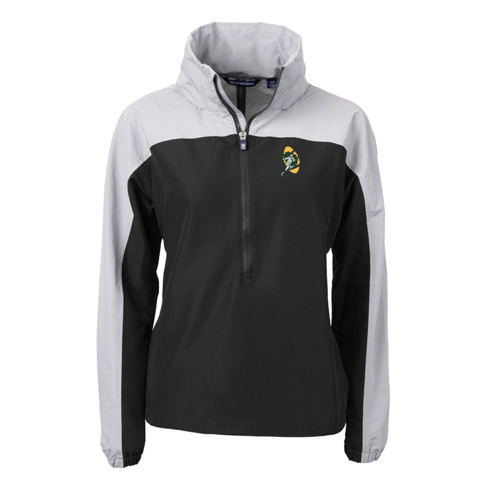 NFL Green Bay Packers Cutter & Buck Women's Charter Eco Recycled Half-Zip Hooded Anorak Jacket