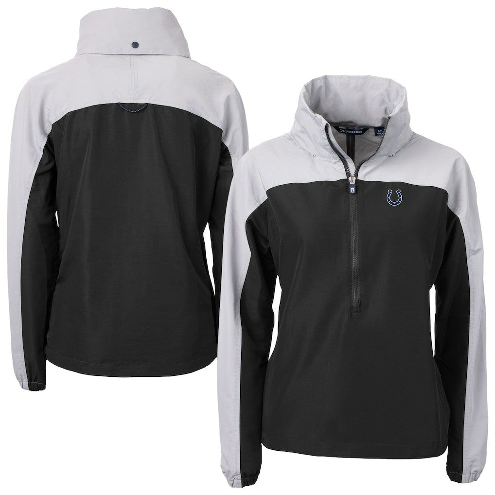NFL Indianapolis Colts Cutter & Buck Women's Charter Eco Recycled Half-Zip Hooded Anorak Jacket