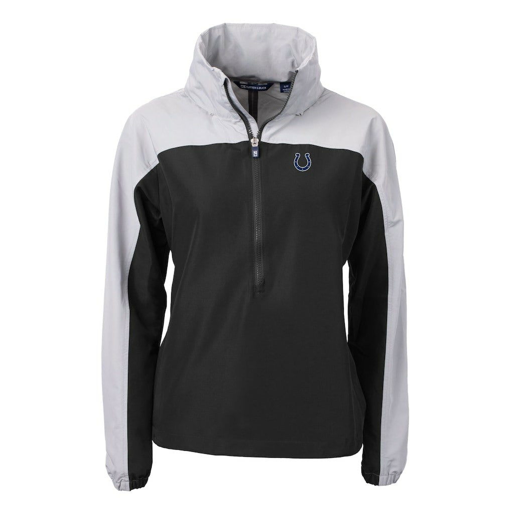 NFL Indianapolis Colts Cutter & Buck Women's Charter Eco Recycled Half-Zip Hooded Anorak Jacket