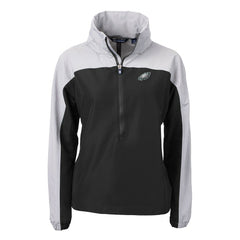 NFL Philadelphia Eagles Cutter & Buck Women's Charter Eco Recycled Half-Zip Hooded Anorak Jacket