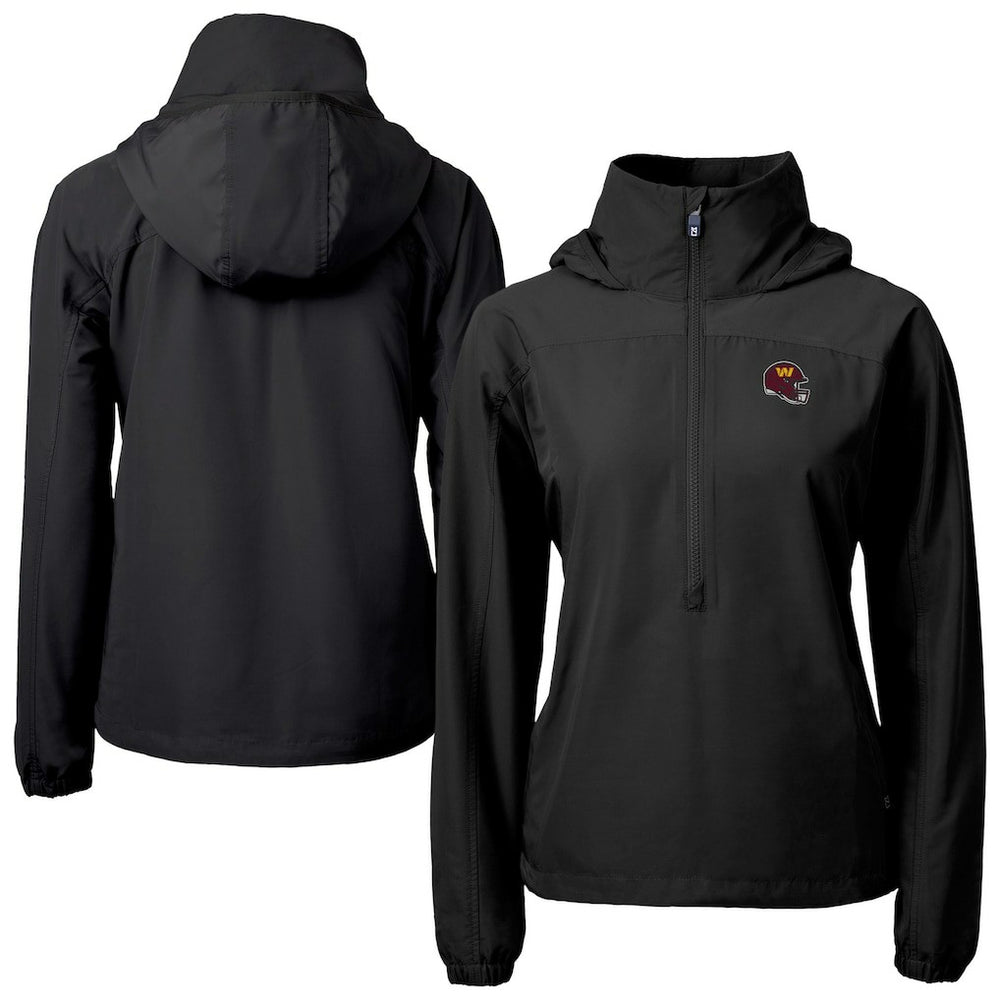NFL Washington Commanders Cutter & Buck Women's Charter Eco Recycled Half-Zip Hooded Anorak Jacket