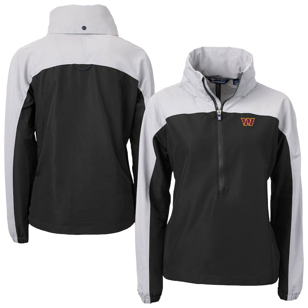 NFL Washington Commanders Cutter & Buck Women's Charter Eco Recycled Half-Zip Hooded Anorak Jacket