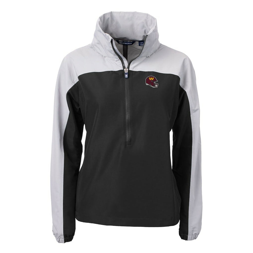 NFL Washington Commanders Cutter & Buck Women's Charter Eco Recycled Half-Zip Hooded Anorak Jacket