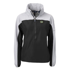 NFL Green Bay Packers Cutter & Buck Women's Charter Eco Recycled Half-Zip Hooded Anorak Jacket