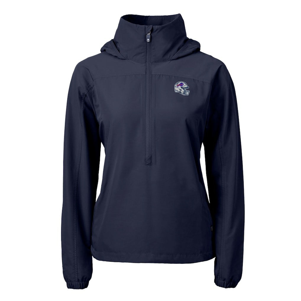 NFL Buffalo Bills Cutter & Buck Women's Charter Eco Recycled Half-Zip Hooded Anorak Jacket