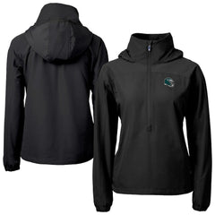 NFL Philadelphia Eagles Cutter & Buck Women's Charter Eco Recycled Half-Zip Hooded Anorak Jacket