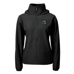 NFL Philadelphia Eagles Cutter & Buck Women's Charter Eco Recycled Half-Zip Hooded Anorak Jacket