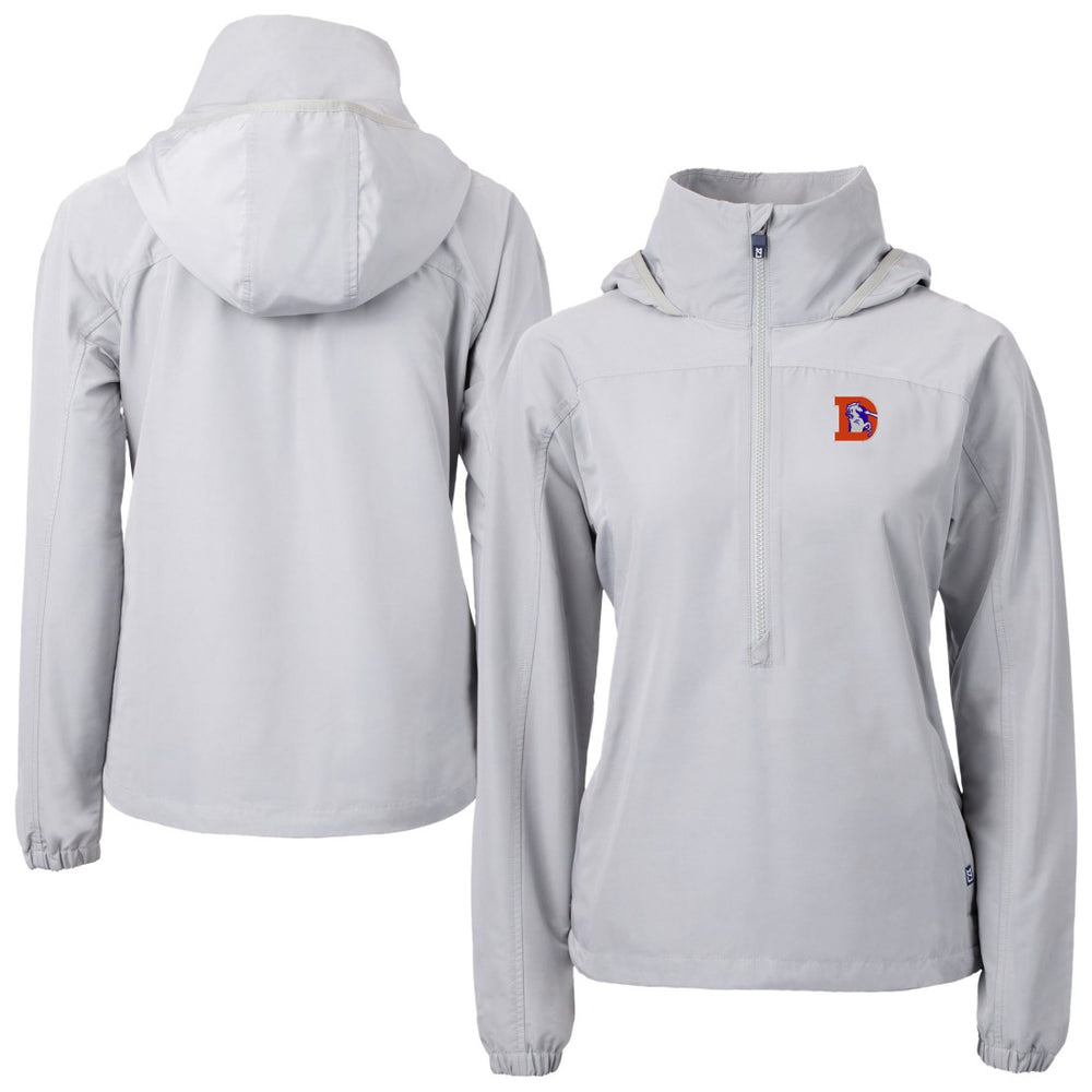 NFL Denver Broncos Cutter & Buck Women's Charter Eco Recycled Half-Zip Hooded Anorak Jacket
