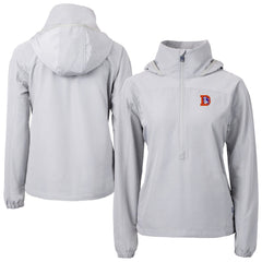 NFL Denver Broncos Cutter & Buck Women's Charter Eco Recycled Half-Zip Hooded Anorak Jacket